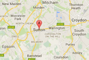 map showing the sutton area